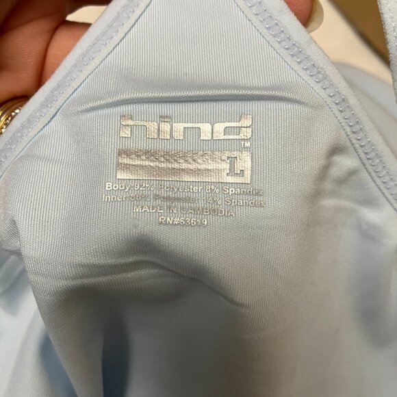 HIND Tennis Tank Dress BLUE Stretch Strappy Racerback Built-in Liner Women - Picture 5 of 16